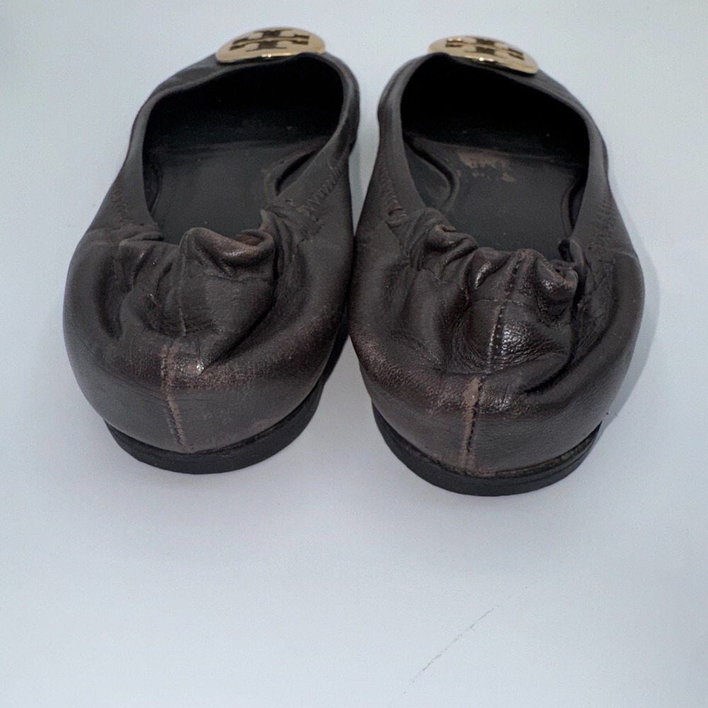Tory Burch Reva Womens Ballet 7‎ M Black Leather Round Toe Comfort Slip On Flats - Picture 6 of 11